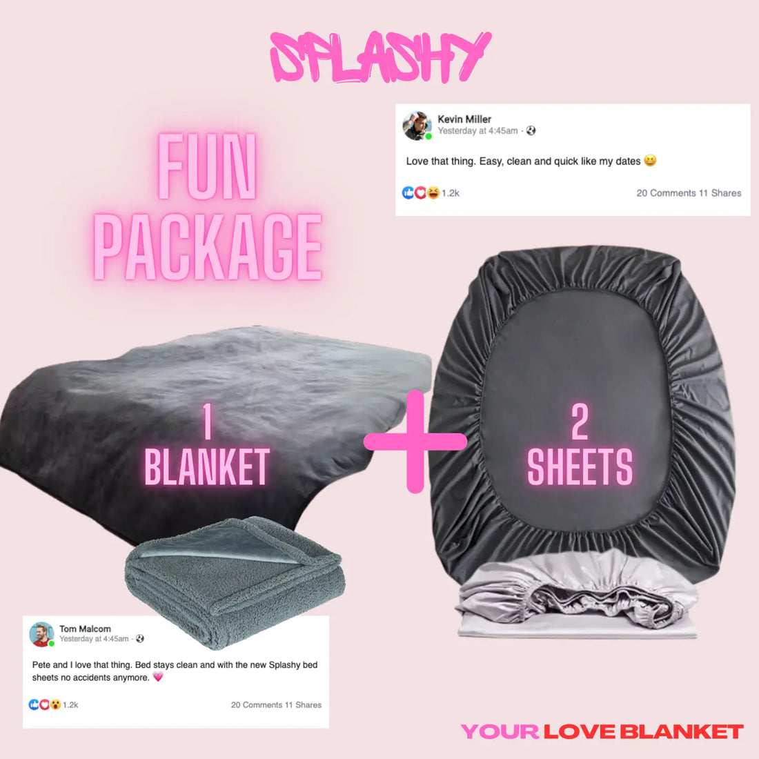 Splashy Love - Waterproof Blanket + Two Waterproof Sheets
